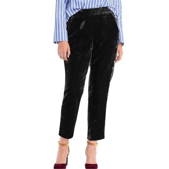 J.Crew Women Pull-on Easy Pant in Black Velvet Relaxed Ankle Pants Size 12T NWT - Picture 1 of 12